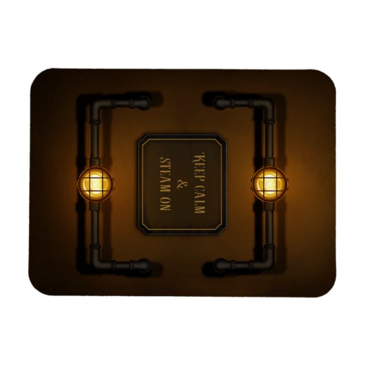 Steampunk in de machinekamer "Houd kalm en stoam a Magneet (Horizontaal)