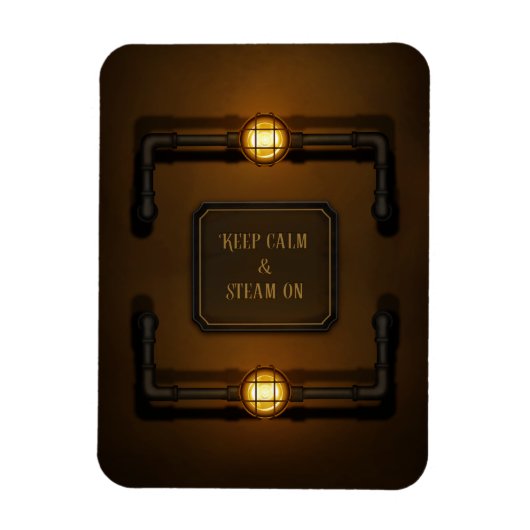 Steampunk in de machinekamer "Houd kalm en stoam a Magneet (Verticaal)