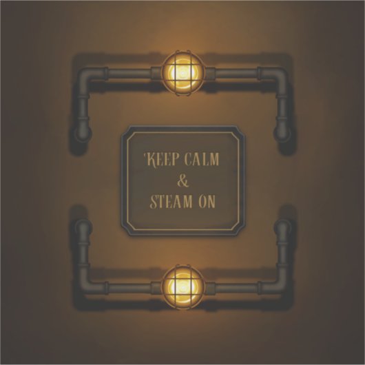Steampunk in de machinekamer "Houd kalm en stoam a Sticker (Voorkant)