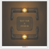 Steampunk in de machinekamer "Houd kalm en stoam a Sticker (Vel)
