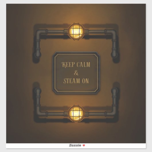 Steampunk in de machinekamer "Houd kalm en stoam a Sticker (Vel)