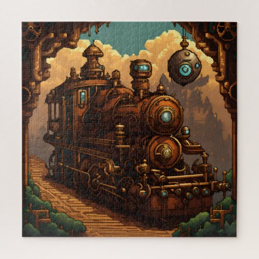 Steampunk in Pixel Legpuzzel (Verticaal)