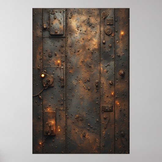 Steampunk Industrial Bunker Control Panel Poster (Voorkant)