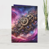 Steampunk Industrial Clockwork Paarse en Roze Kaart (Achterkant)