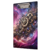 Steampunk Industrial Clockwork Paarse en Roze Klembord (Links)