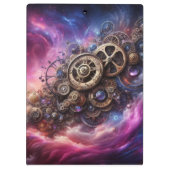 Steampunk Industrial Clockwork Paarse en Roze Klembord (Achterkant)