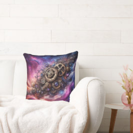 Steampunk Industrial Clockwork Paarse en Roze Kussen