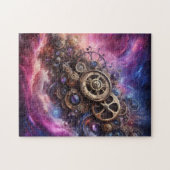 Steampunk Industrial Clockwork Paarse en Roze Legpuzzel (Horizontaal)