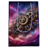 Steampunk Industrial Clockwork Paarse en Roze Medium Cadeauzakje (Achterkant)