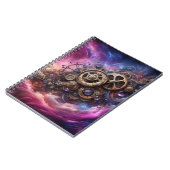 Steampunk Industrial Clockwork Paarse en Roze Notitieboek (Linkerzijde)