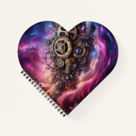 Steampunk Industrial Clockwork Paarse en Roze Notitieboek