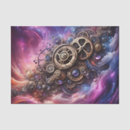 Steampunk Industrial Clockwork Paarse en Roze Tissuepapier