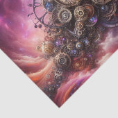 Steampunk Industrial Clockwork Paarse en Roze Tissuepapier (Detail)