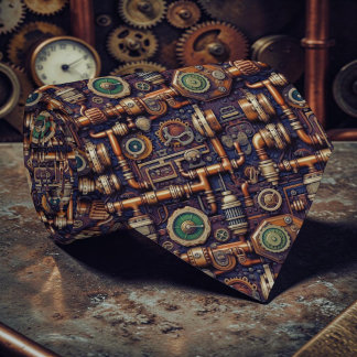 Steampunk Industrial Custom Necktie Tie Stropdas