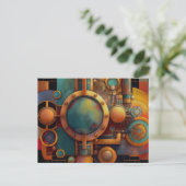 Steampunk Industrial Geometry Art Briefkaart (Staand voorkant)