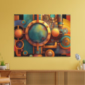 Steampunk Industrial Geometry Art Canvas Afdruk (Insitu (Woonkamer))