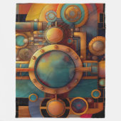 Steampunk Industrial Geometry Art Fleece Deken (Voorkant)