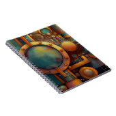 Steampunk Industrial Geometry Art Notitieboek (Rechterzijde)