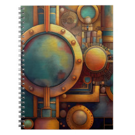 Steampunk Industrial Geometry Art Notitieboek
