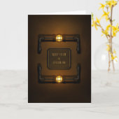 Steampunk Industrial Sign. "Keep Calm & Steam On" Kaart (Gele Bloem)