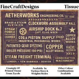 Steampunk Industrial Typography Sign FA4 Decoupage Tissuepapier
