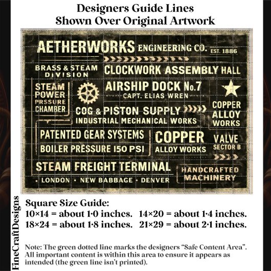 Steampunk Industrial Typography Sign FA5 Decoupage Tissuepapier