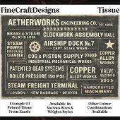 Steampunk Industrial Typography Sign FA5 Decoupage Tissuepapier