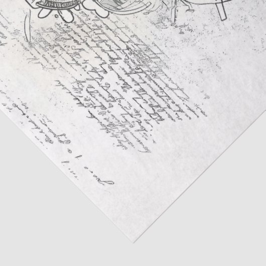 Steampunk Industriële Blauwdruk Stijl M8 Decoupage Tissuepapier (Detail)