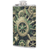 Steampunk Industriële Groene Clockwork Gears Heupfles (Links)