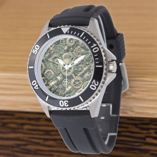 Steampunk Industriële Groene Clockwork Gears Horloge
