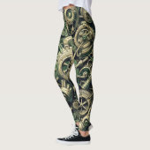 Steampunk Industriële Groene Clockwork Gears Leggings (Links)