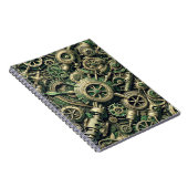 Steampunk Industriële Groene Clockwork Gears Notitieboek (Rechterzijde)