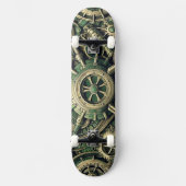 Steampunk Industriële Groene Clockwork Gears Persoonlijk Skateboard (Voorkant)
