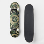 Steampunk Industriële Groene Clockwork Gears Persoonlijk Skateboard (Voorkant)