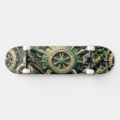Steampunk Industriële Groene Clockwork Gears Persoonlijk Skateboard (Horizontaal)