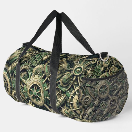 Steampunk Industriële Groene Clockwork Gears Plunjezak (Rechterhoek)