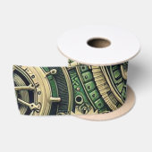Steampunk Industriële Groene Clockwork Gears Satijnen Lint (Spoel)