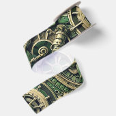 Steampunk Industriële Groene Clockwork Gears Satijnen Lint (Achterkant)