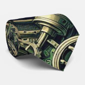 Steampunk Industriële Groene Clockwork Gears Stropdas (Opgerold)