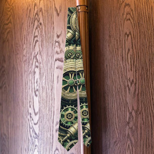 Steampunk Industriële Groene Clockwork Gears Stropdas