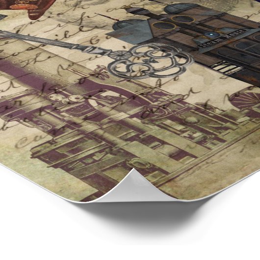 Steampunk  Industriële Victoriaans Dystopie Poster (Hoek)
