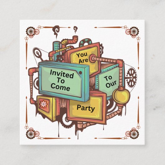 Steampunk Informatiekaartje (Voorkant)