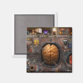 Steampunk - informatieoverbelasting magneet (Voorkant / Achterkant)