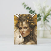 Steampunk Insect Vrouw Briefkaart (Staand voorkant)