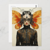 Steampunk Insect Wing Woman Briefkaart (Voorkant / Achterkant)