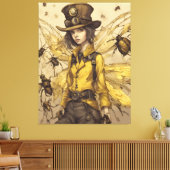 Steampunk Insectendame Canvas Afdruk (Insitu (Woonkamer))