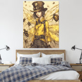 Steampunk Insectendame Canvas Afdruk (Insitu (Slaapkamer))