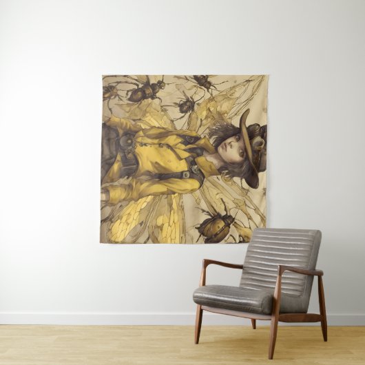 Steampunk Insectendame Wandkleed (In Situ (horizontaal))