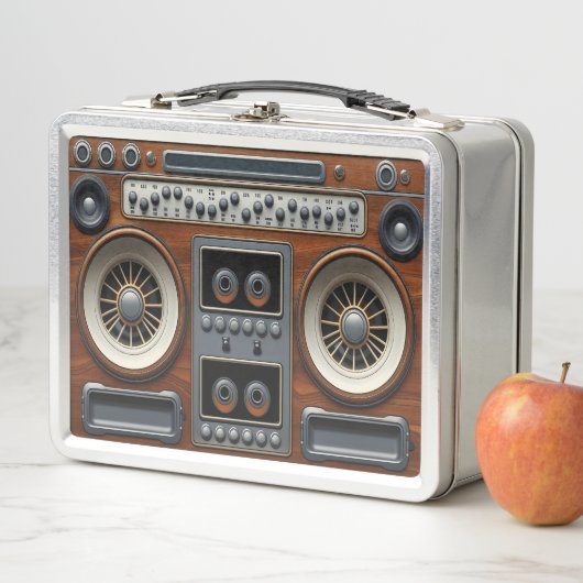 Steampunk inspired cassette radio Metal Lunchbox (In situ)