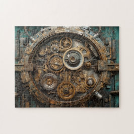 Steampunk interne werking van grote klok legpuzzel